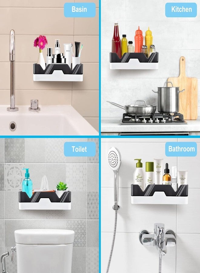 Leawall Self-Adhesive Plastic Bathroom Rack - Wall Mounted Shelf Organizer for Bathroom & Kitchen - Durable Storage Rack for Bathroom Accessories, Home Organization & Hardware - Image 4